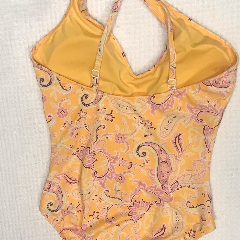 Sanctuary One Piece Swimsuit Yellow & Pink Paisley (Mango) ECO size M - Picture 6 of 9